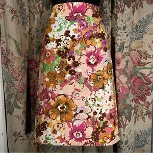 J CREW Summer 2010 Browns and Pinks Floral Skirt